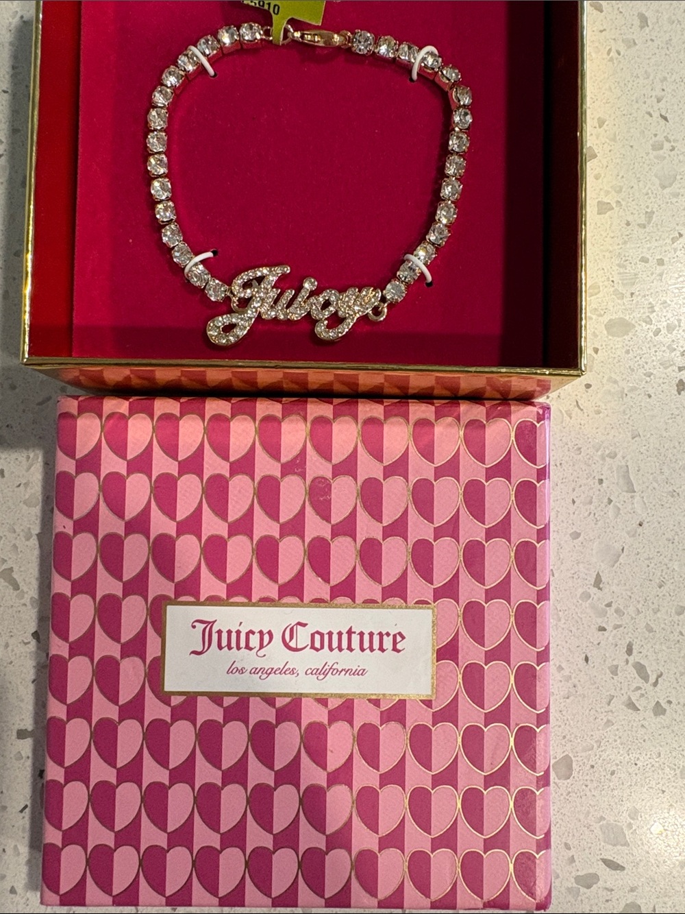 Juicy Couture Gold Crystal 'Juicy' Script Bracelet